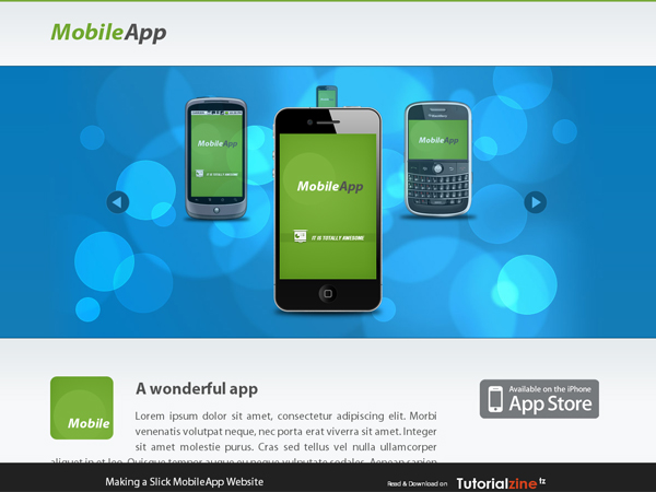 Making-a-Slick-MobileApp-Website---Tutorialzine-demo